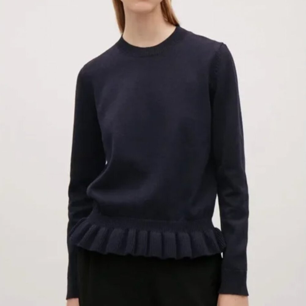 COS Frill Hem Sweater - Medium